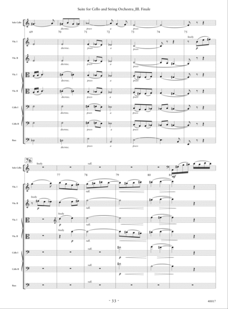 Suite for Cello and String Orchestra String Orchestra scores gallery preview page 19