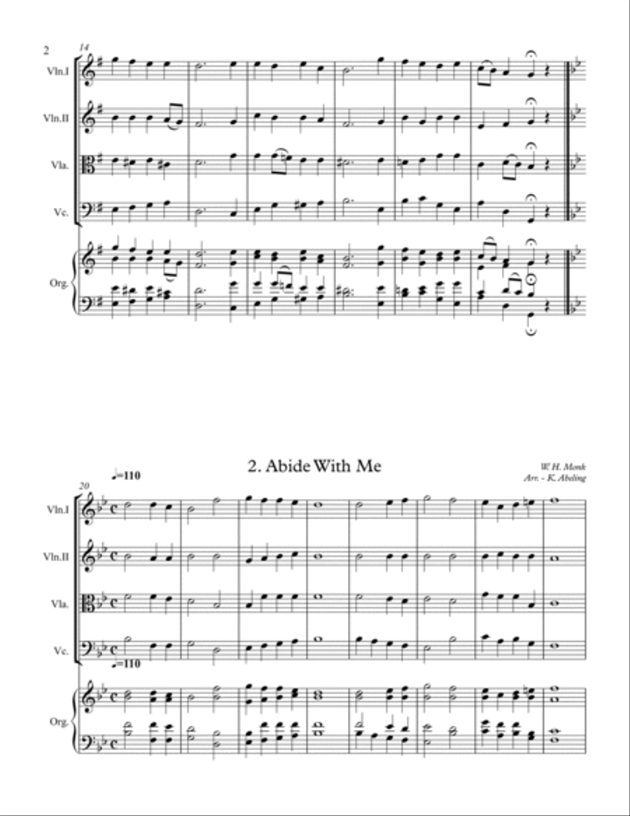 40 Beloved Christian Hymns Volume I (for String Quartet and optional Organ) String Quartet scores gallery preview page 3