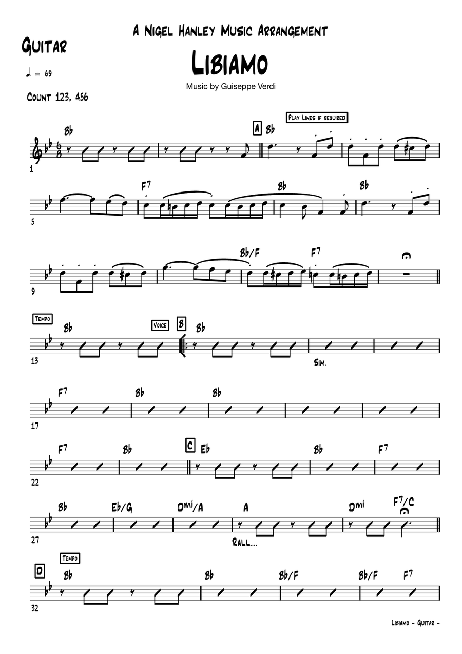 Libiamo Ne Lieti Calici Jazz Ensemble scores gallery preview page 2