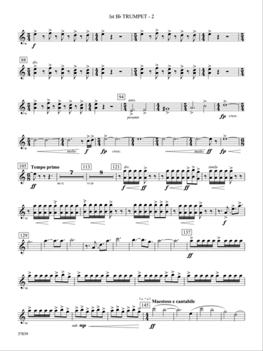 Conquest 1 (from the motion picture Ninja's Creed): 1st B-flat Trumpet Concert Band scores gallery preview page 2