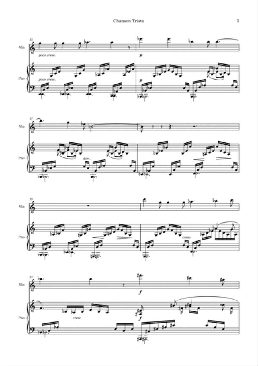 Chanson Triste Chanson Triste Violin Solo scores gallery preview page 3