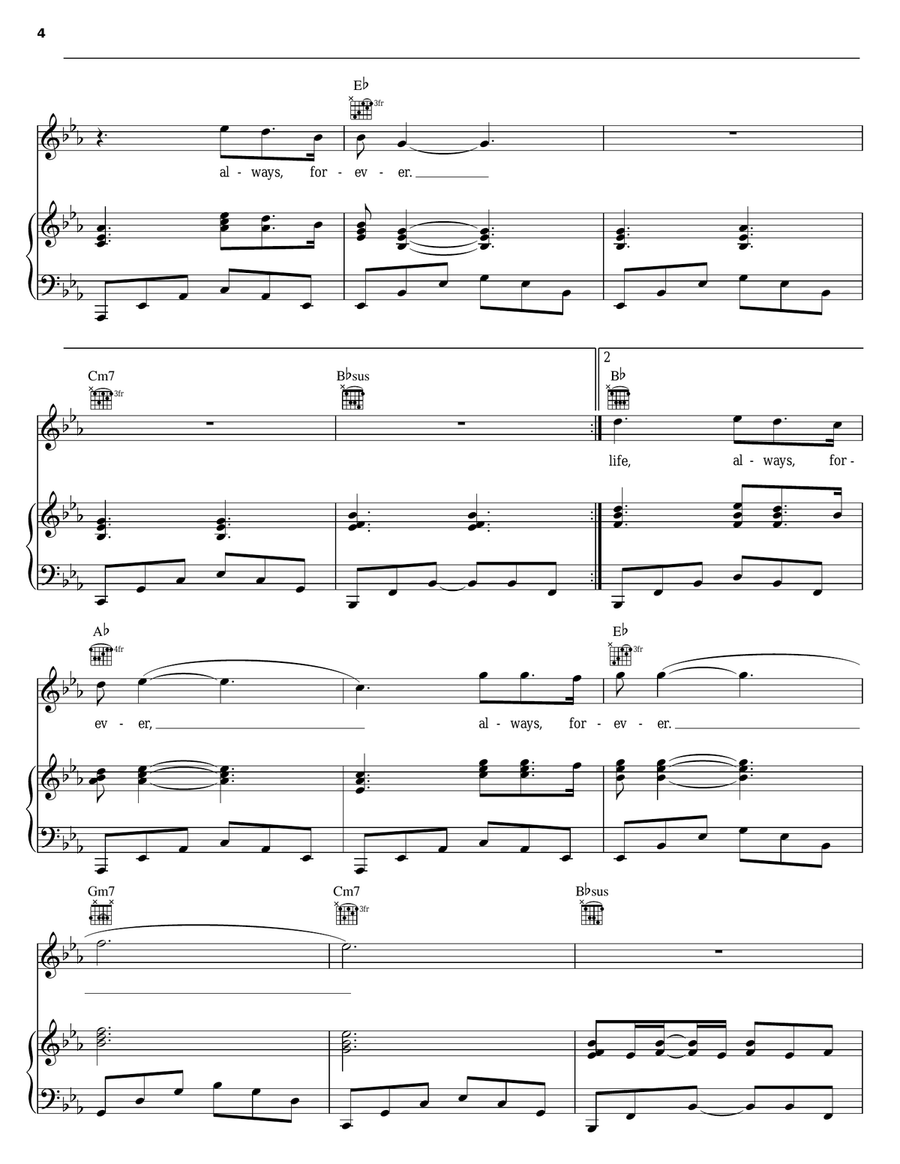 Always Forever Piano, Vocal, Guitar scores gallery preview page 4