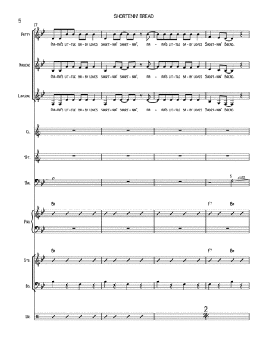 Shortenin' Bread - The Andrews Sisters Jazz Ensemble scores gallery preview page 6