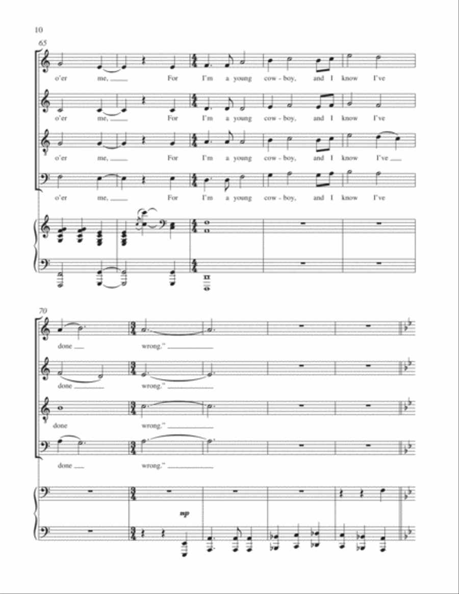 Streets of Laredo 4-Part scores gallery preview page 22