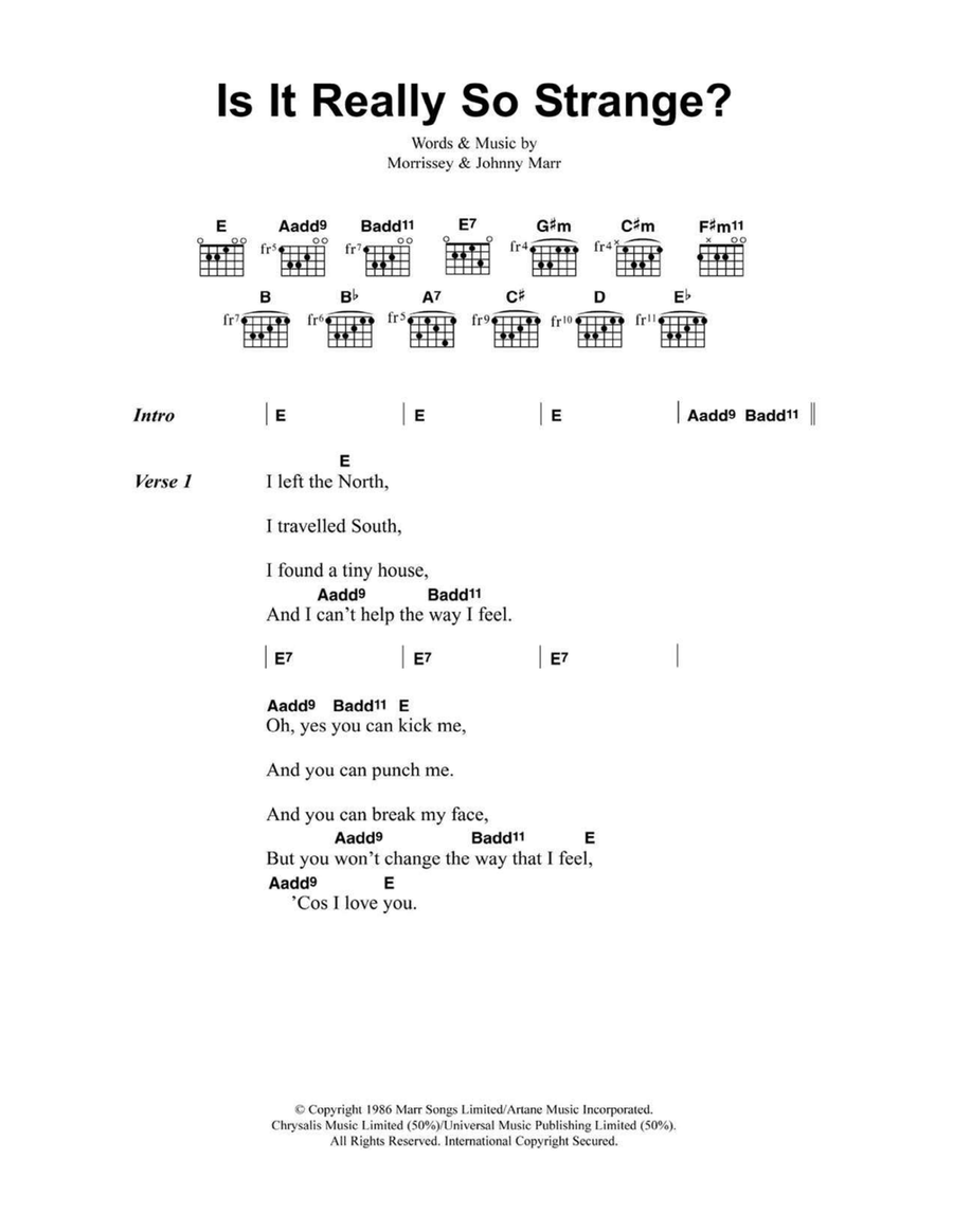 Is It Really So Strange? Easy Guitar scores gallery preview page 1
