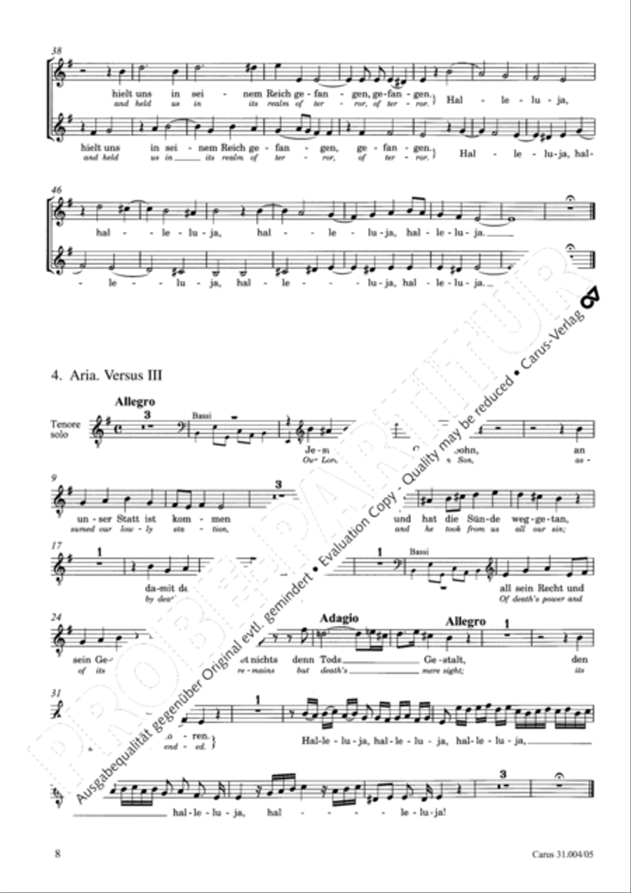 Christ lay in death's cold prison (Christ lag in Todesbanden) 4-Part scores gallery preview page 9