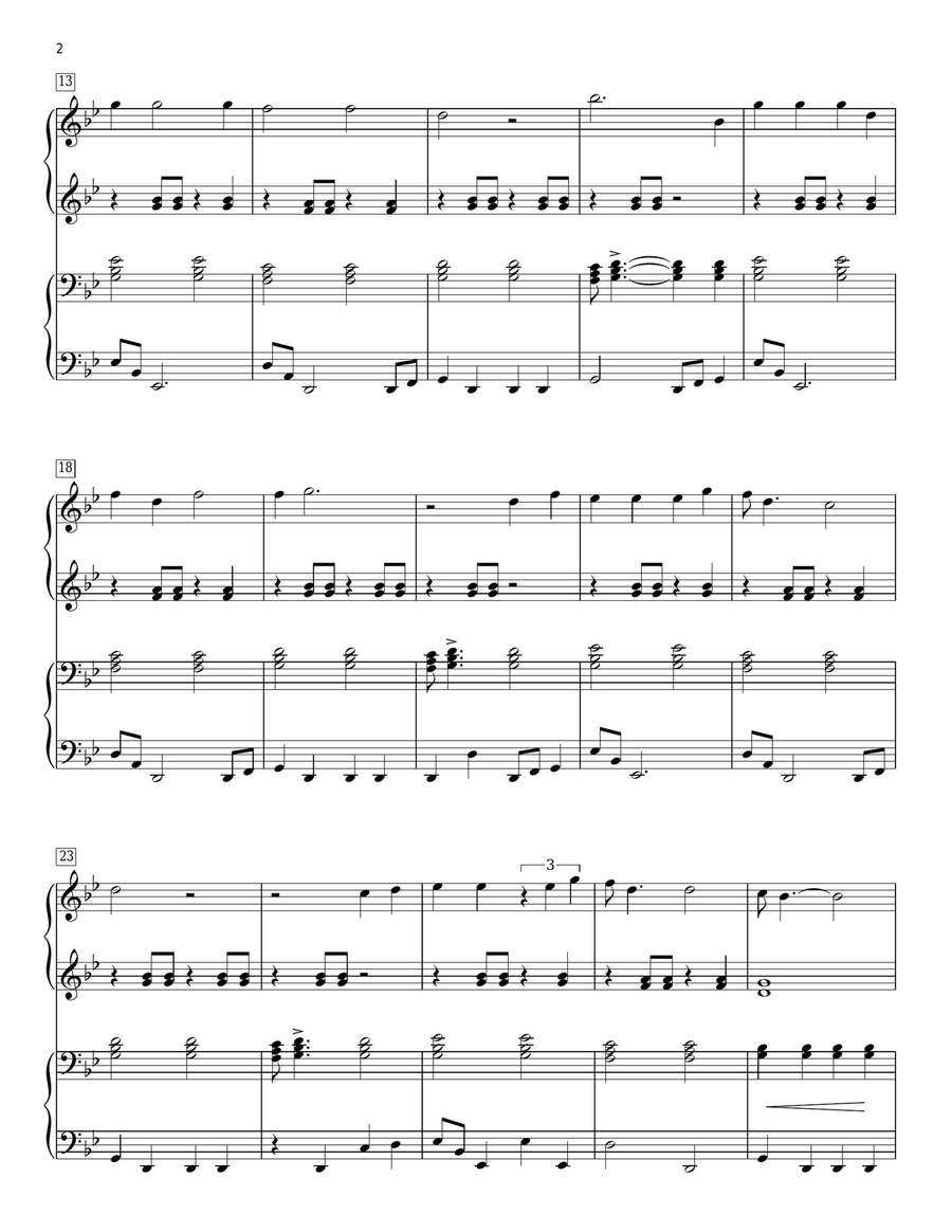 I Shot The Sheriff 1 Piano, 4-Hands scores gallery preview page 2
