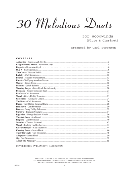 30 Melodious Duets Flute & Clarinet
