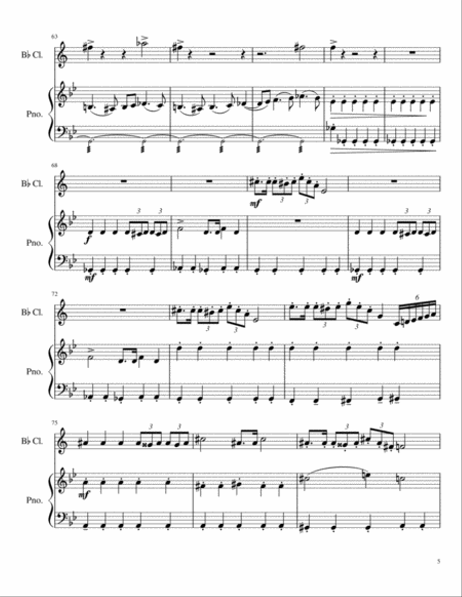 The planets-full suite for Clarinet and Piano Clarinet Solo scores gallery preview page 5