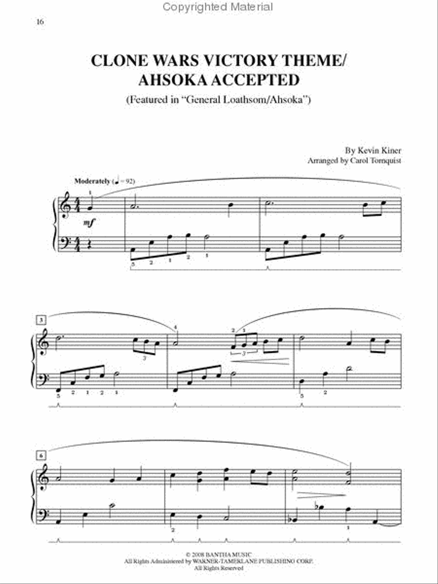Star Wars – The Clone Wars Easy Piano scores gallery preview page 4