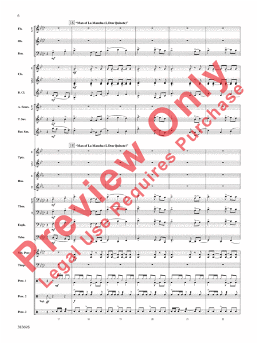 Man of La Mancha Concert Band scores gallery preview page 7