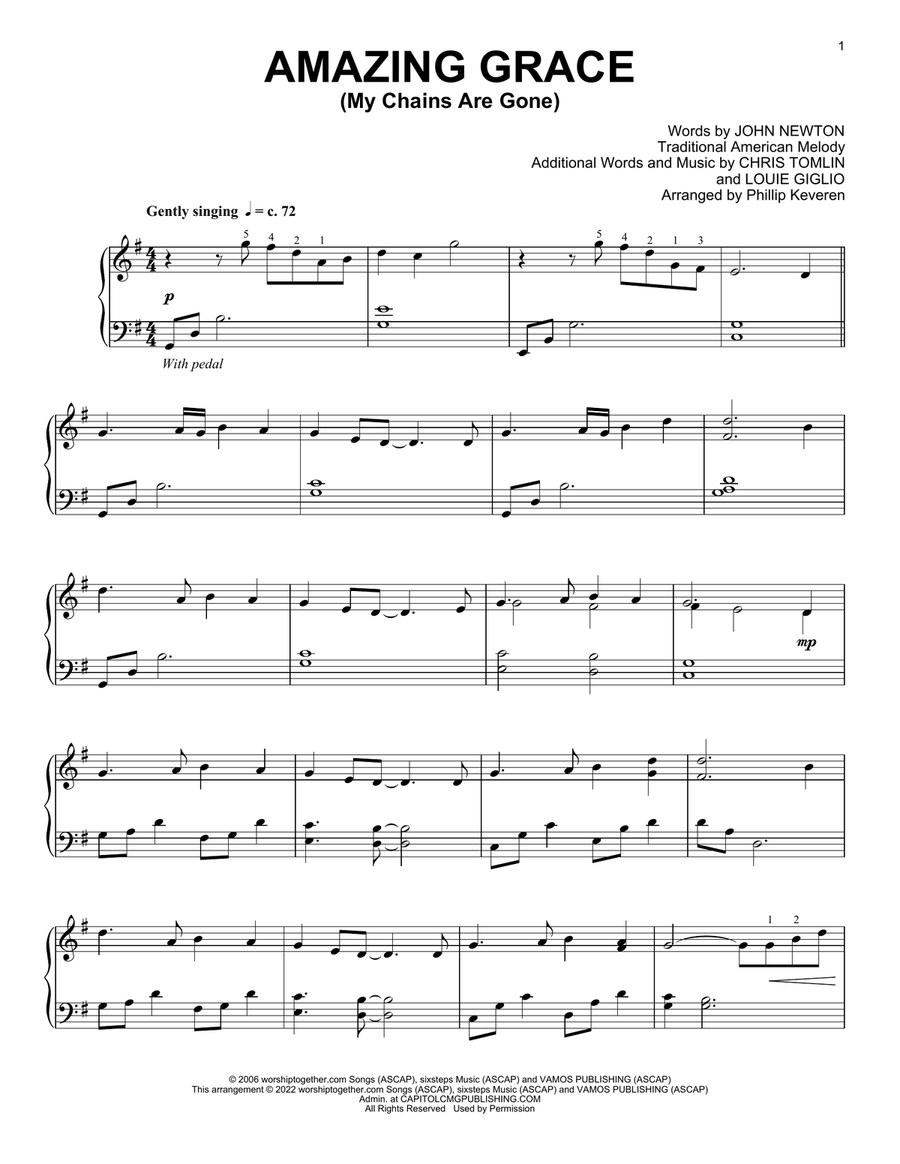 Amazing Grace (My Chains Are Gone) (arr. Phillip Keveren)