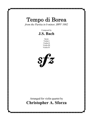 Tempo di Borea, for violin quartet