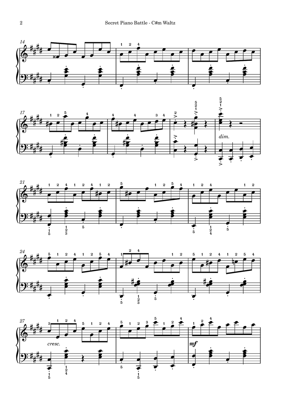Secret Piano Battle 2 Piano Solo scores gallery preview page 2