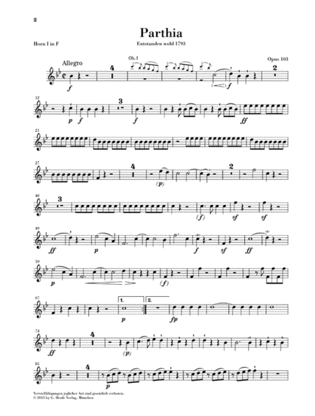 Parthia Op. 103 - Rondo WoO 25