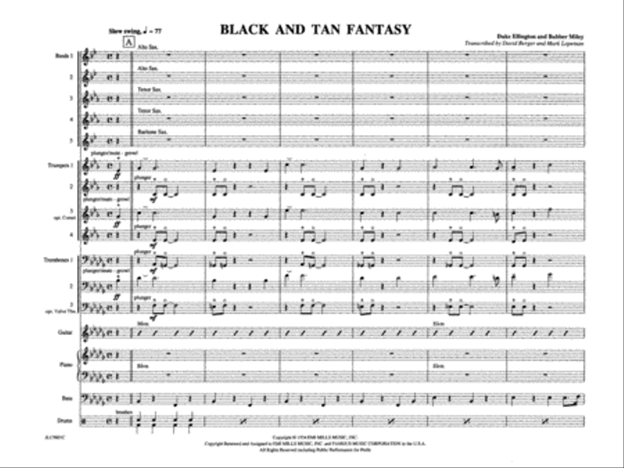 Black and Tan Fantasy: Score Jazz Ensemble scores gallery preview page 5