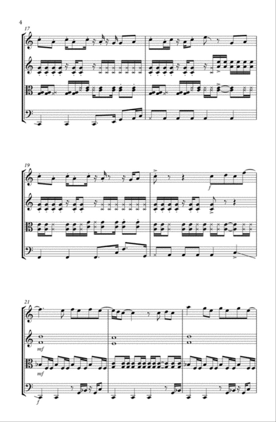 Can't Stop The Feeling from TROLLS Can't Stop The Feeling from TROLLS String Quartet scores gallery preview page 4
