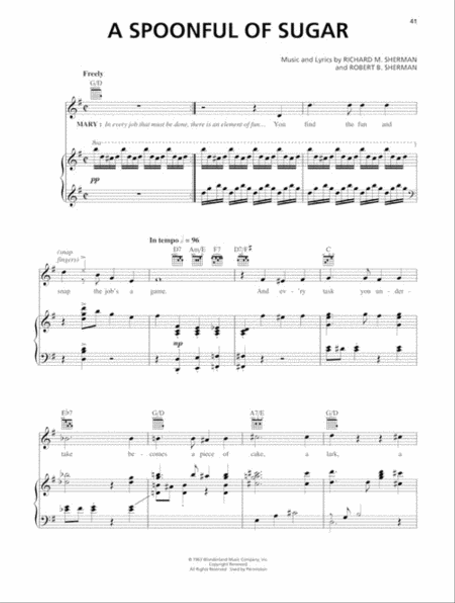 Mary Poppins Piano, Vocal scores gallery preview page 4