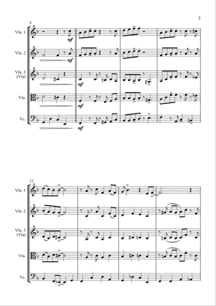 Santa Claus Is Comin' To Town String Quartet scores gallery preview page 3