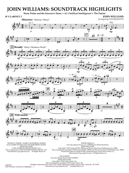 John Williams: Soundtrack Highlights (arr. Ted Ricketts) - Bb Clarinet 2