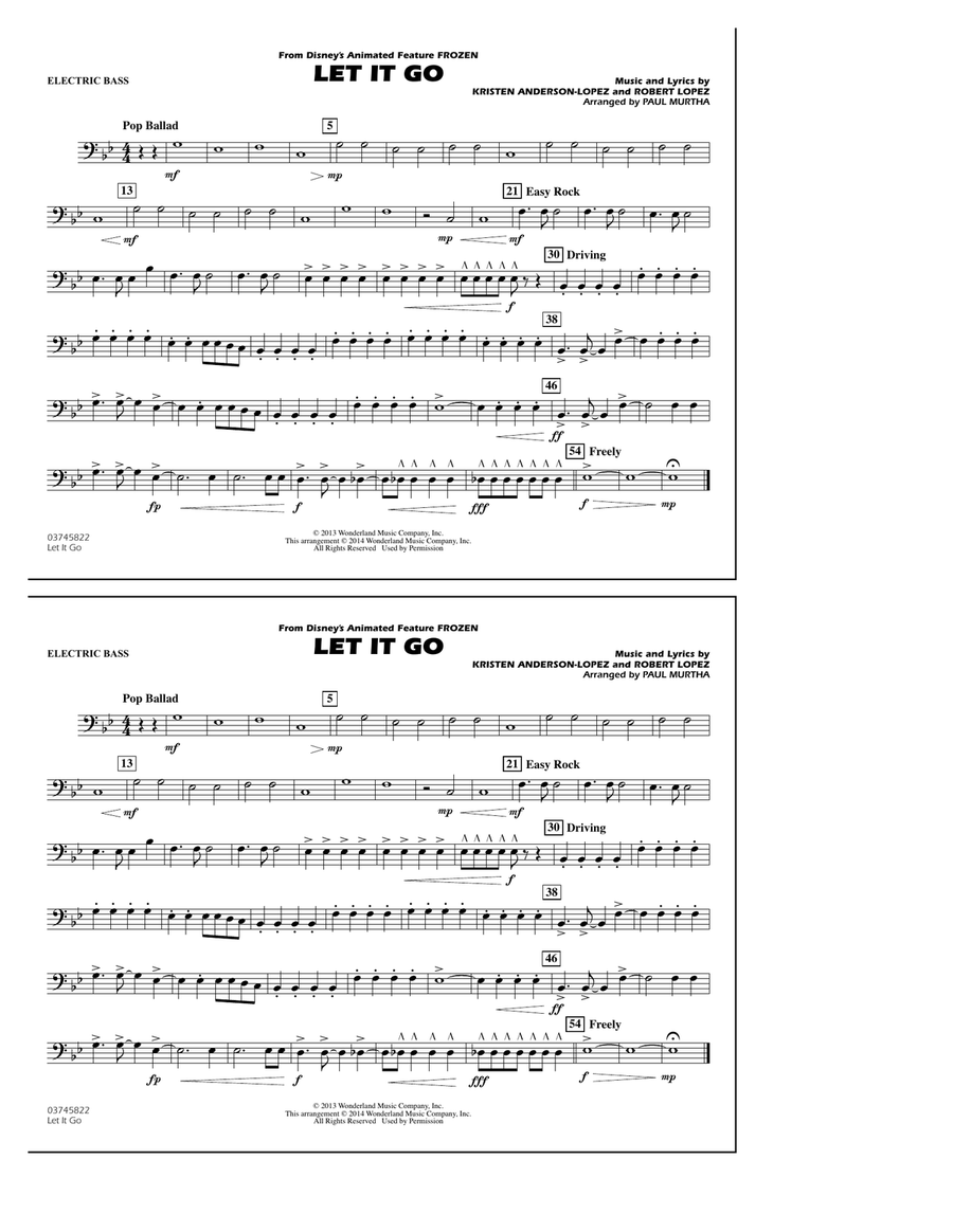 Let It Go - Electric Bass