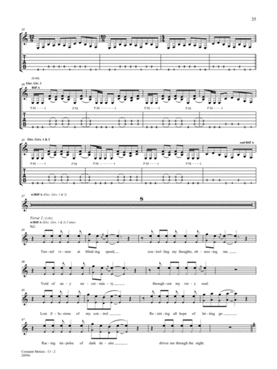 Constant Motion Guitar Tablature scores gallery preview page 2