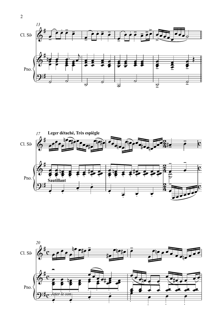 Espièglerie Clarinet Solo scores gallery preview page 2