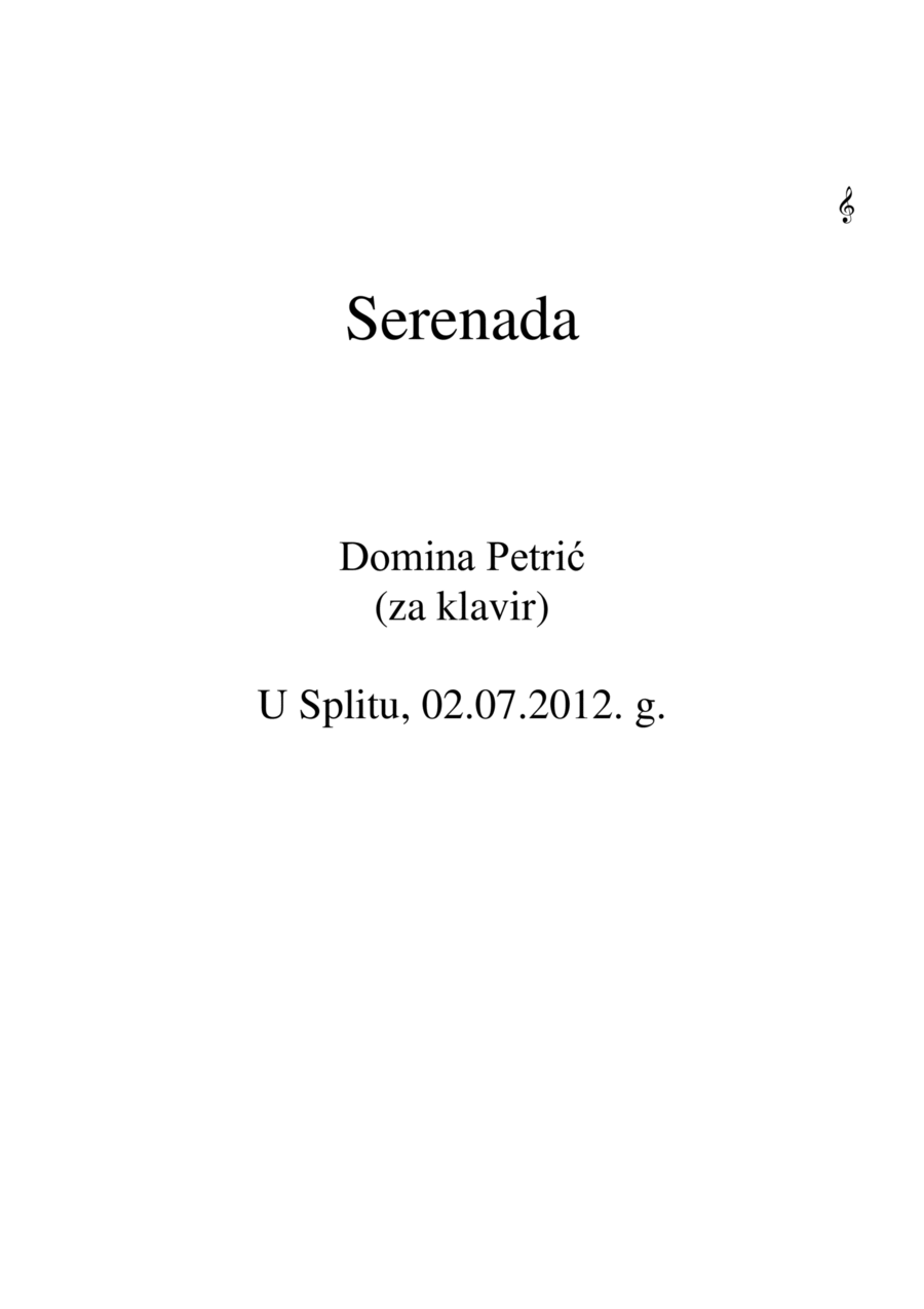 Serenada Piano Solo scores gallery preview page 1