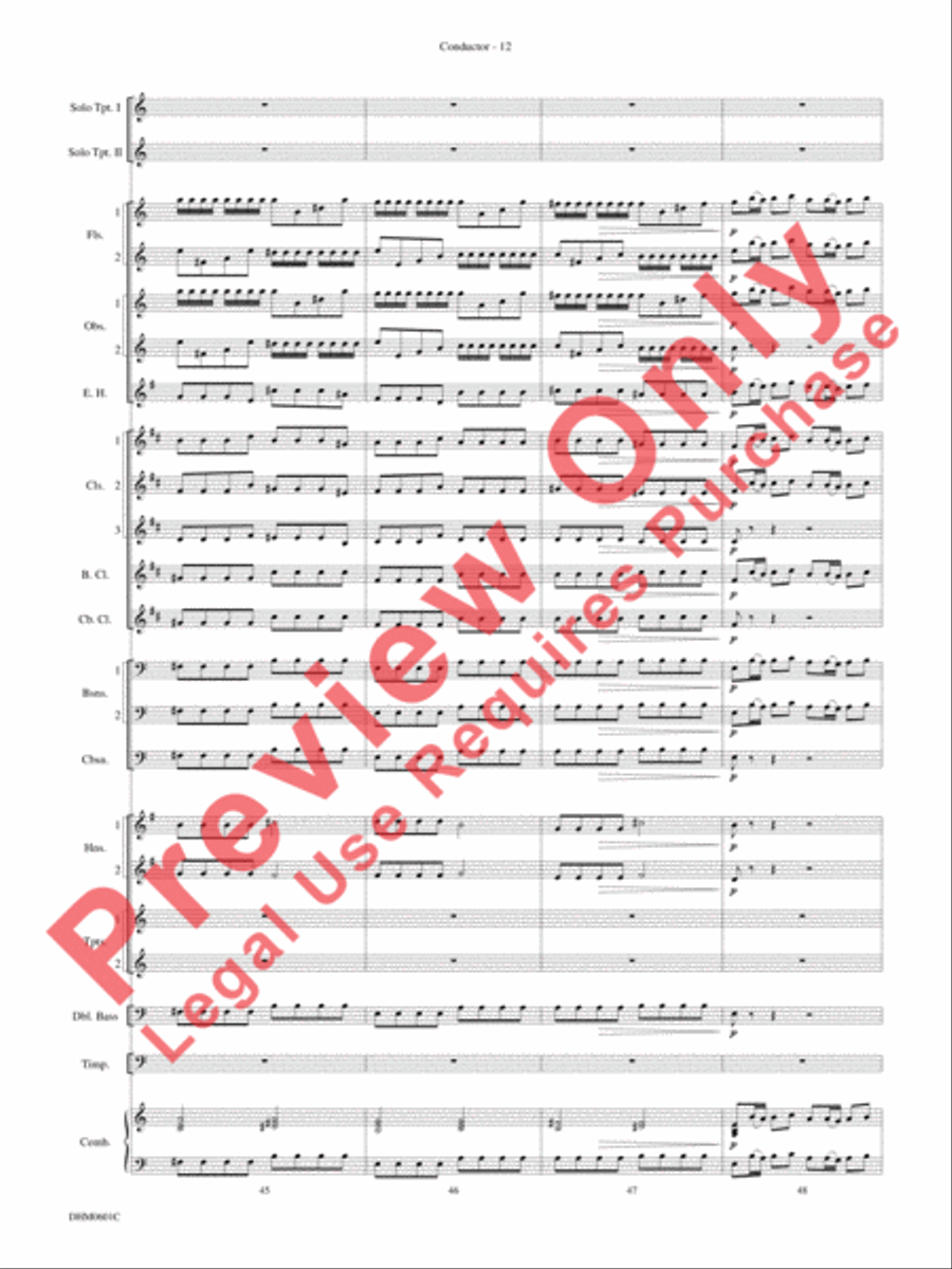 Concerto in C Major for Two Trumpets (I. Allegro, II. Largo, III. Allegro) Concert Band scores gallery preview page 16