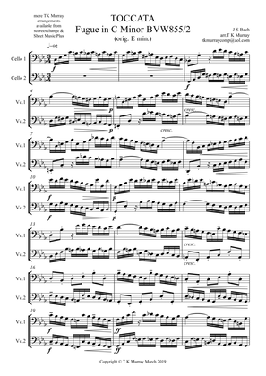 Bach - Toccata - Fugue in E Minor BWV855 - 2 Cellos, Cello Duo