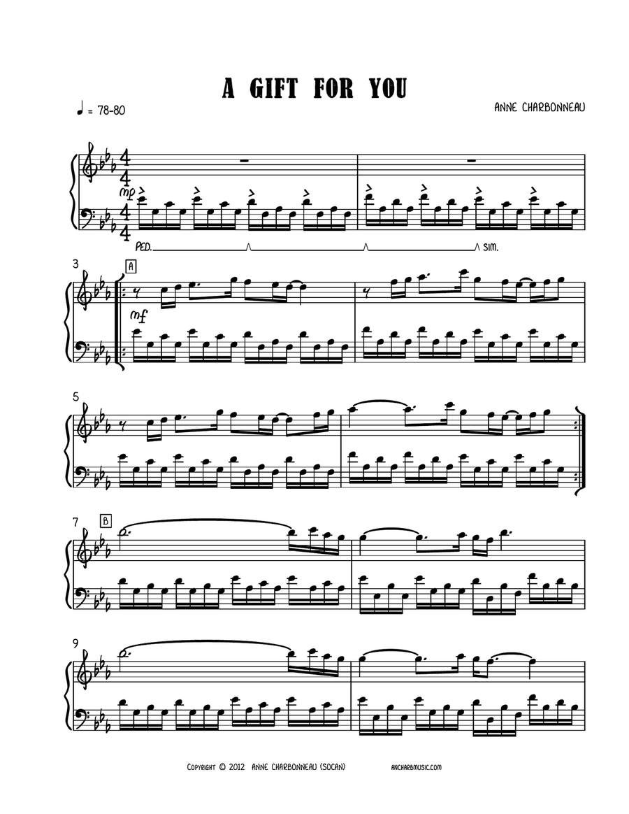 A Gift For You A Gift For You Piano Solo scores gallery preview page 1