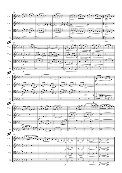 Dvorak: Largo (extract) from Symphony No.9 (New World) Op.95 - string quartet image number null