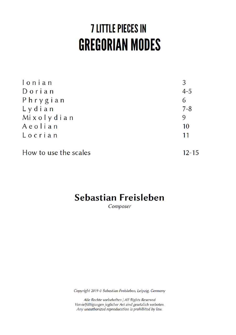 Gregorian Modes - 7 Little Pieces In Church Modes For Piano Piano Method scores gallery preview page 2