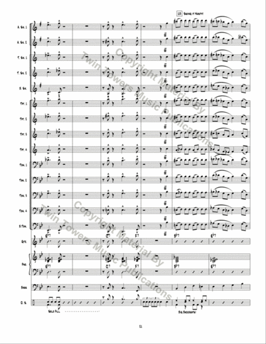 Possum Valley Shuffle Jazz Ensemble scores gallery preview page 21