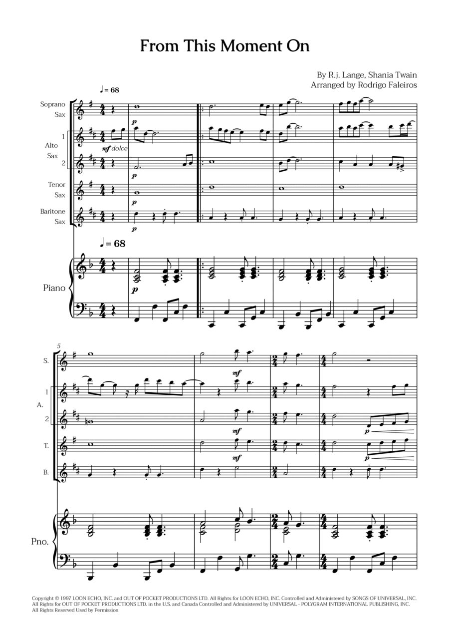 From This Moment On Tenor Saxophone scores gallery preview page 1