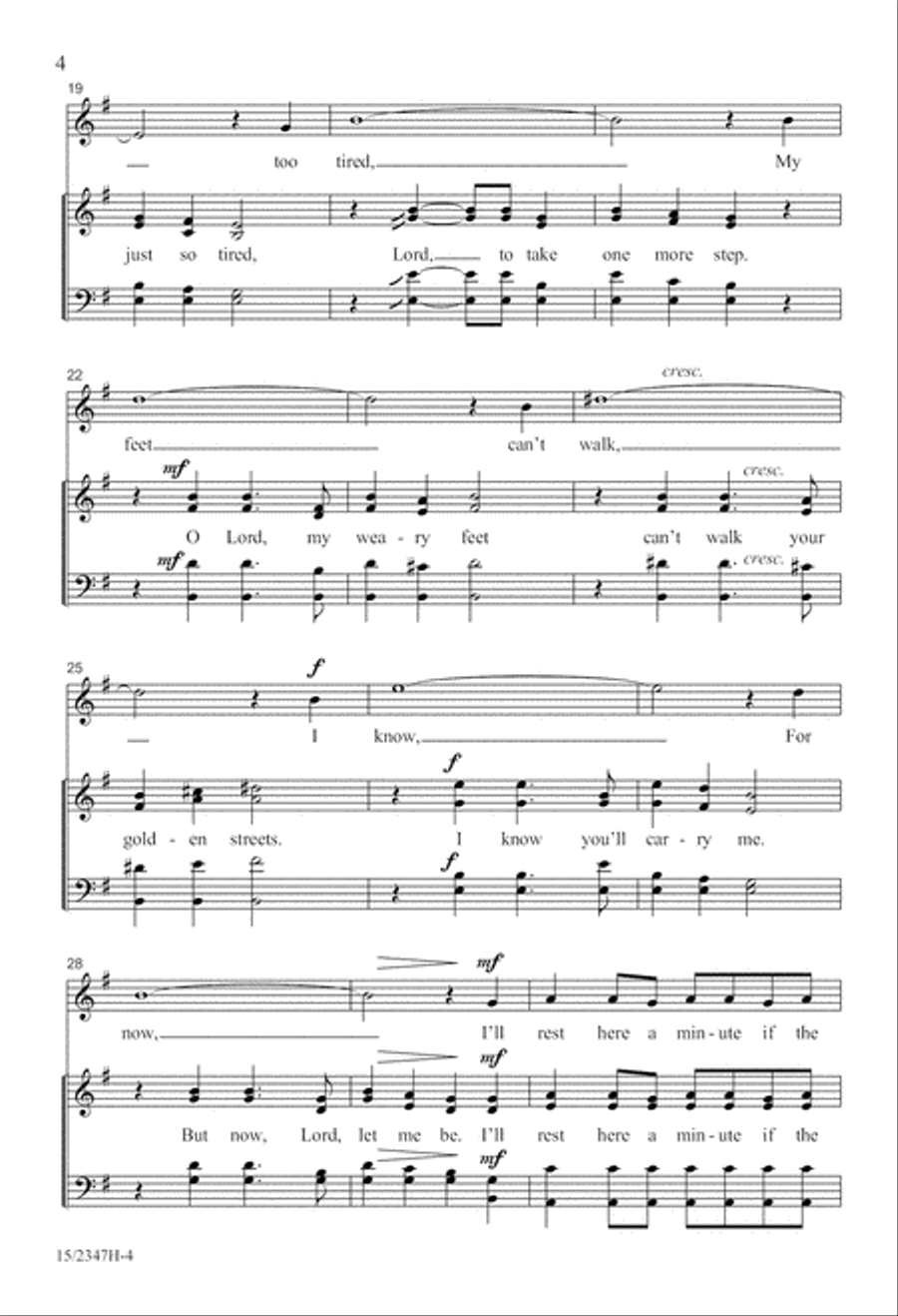 Too Tired to Go to Heaven 4-Part scores gallery preview page 5