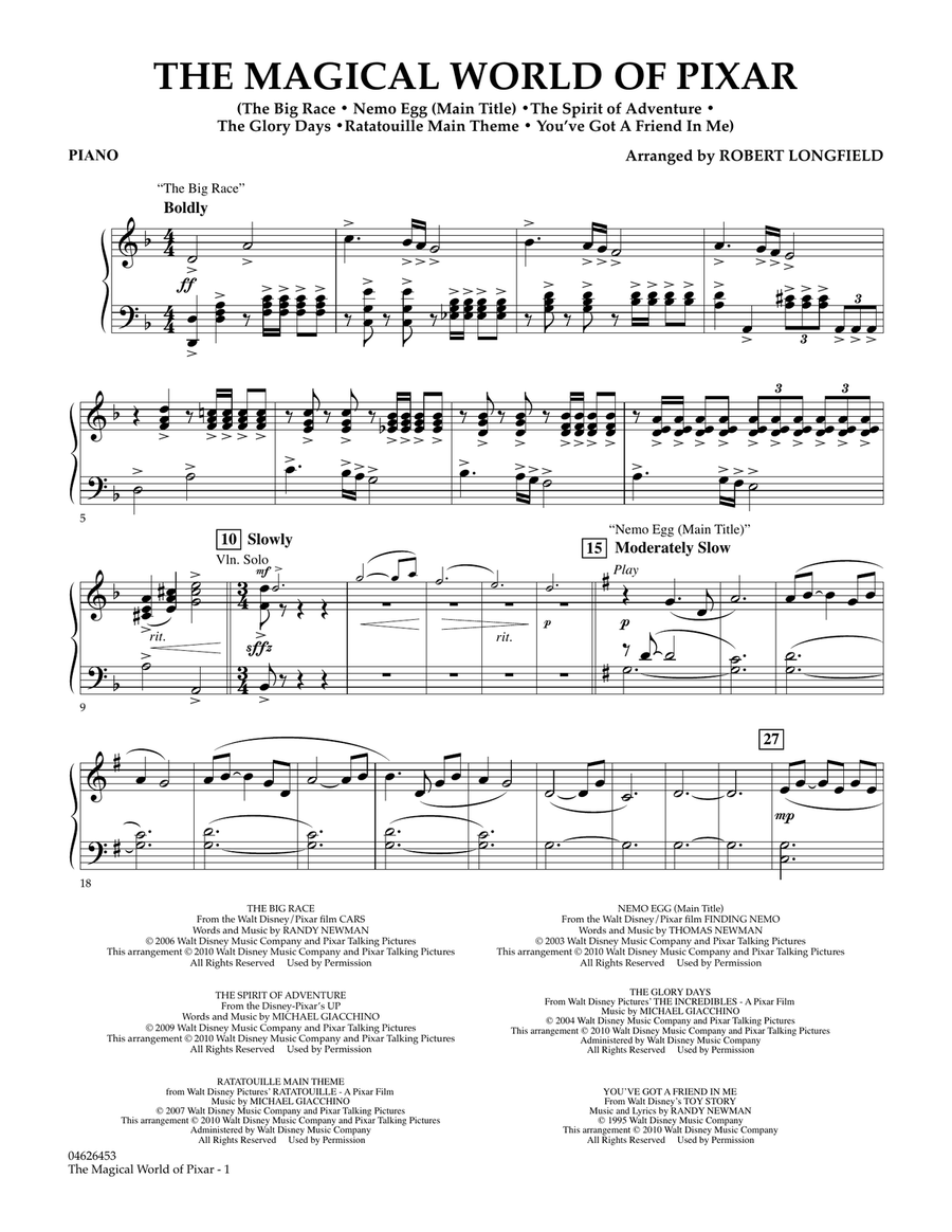Pixar piano book hot sale