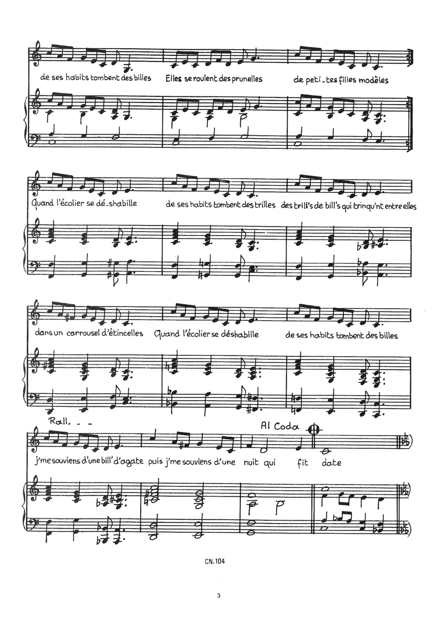 Billes Piano, Vocal scores gallery preview page 3