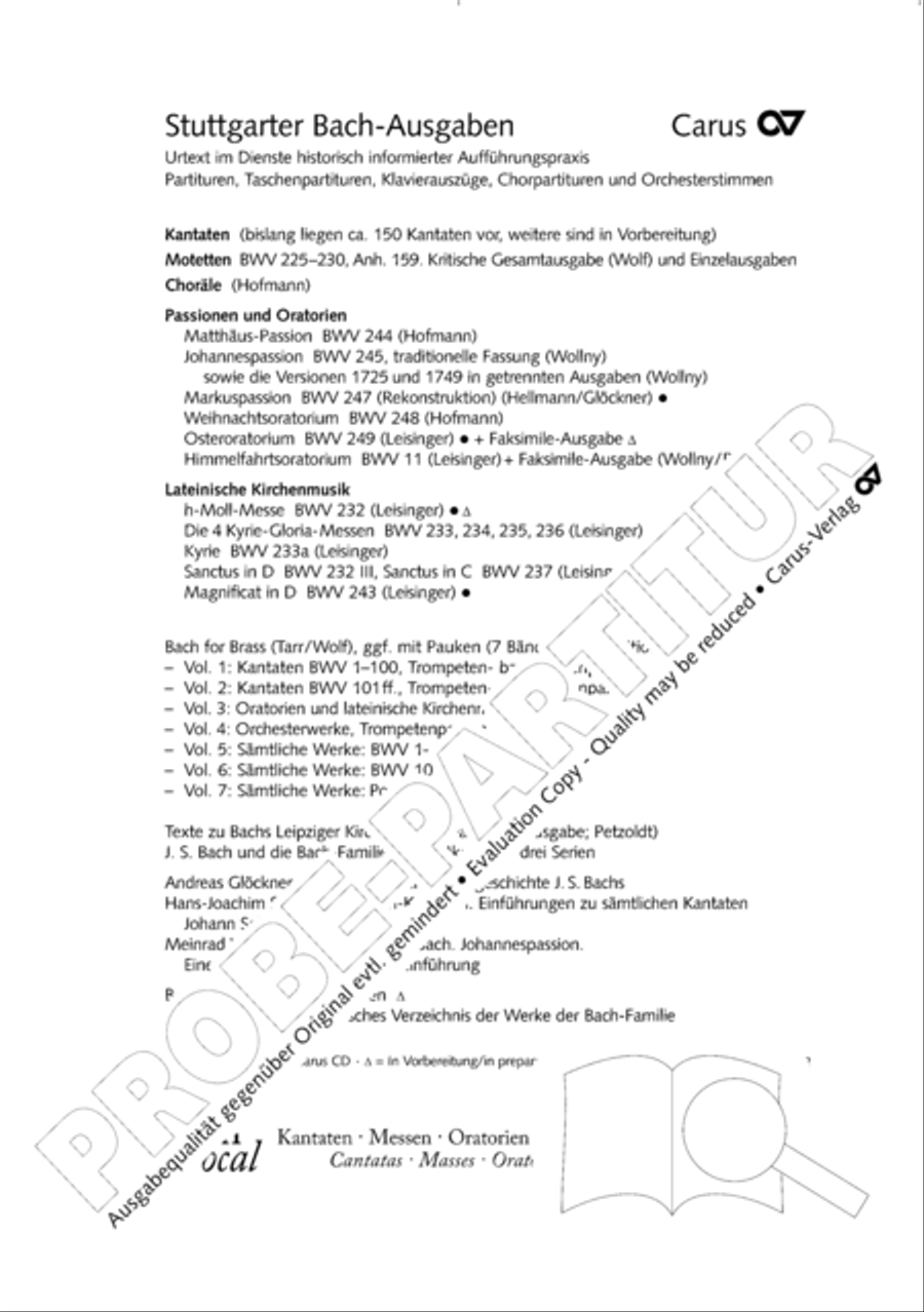 St. John Passion (Johannes-Passion) 4-Part scores gallery preview page 153
