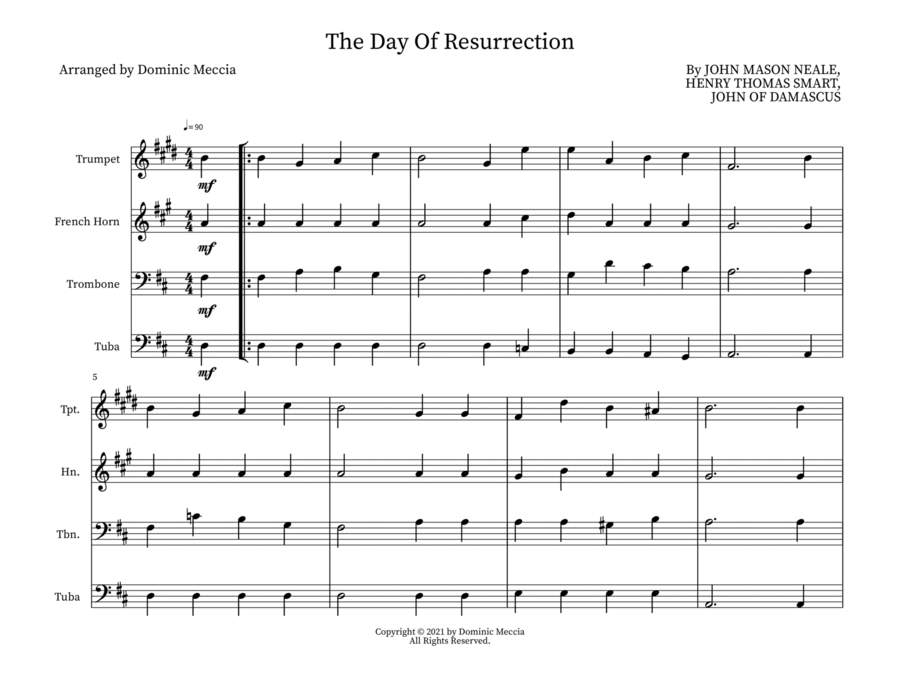 The Day Of Resurrection Small Ensemble scores gallery preview page 1