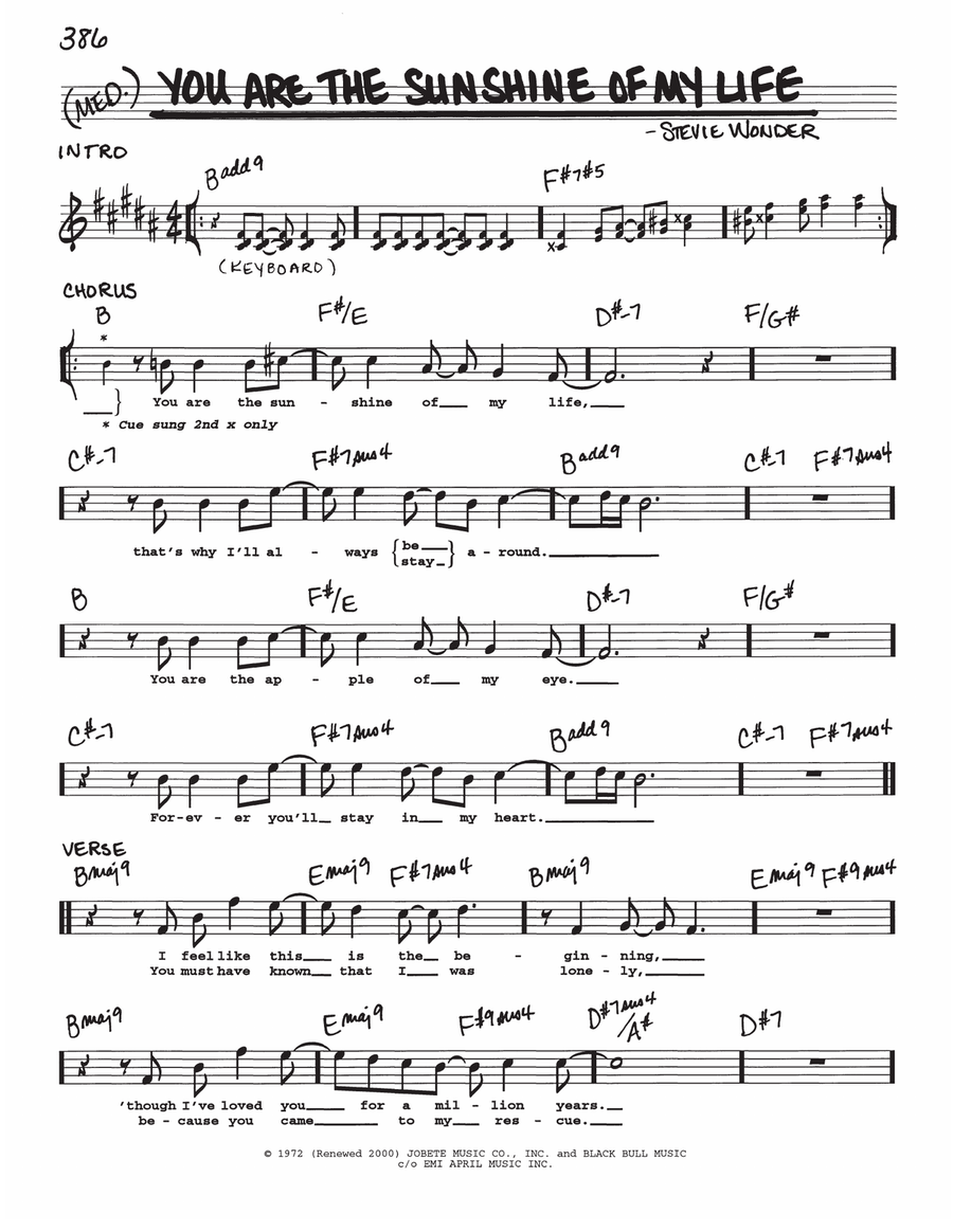 You Are The Sunshine Of My Life Voice scores gallery preview page 1