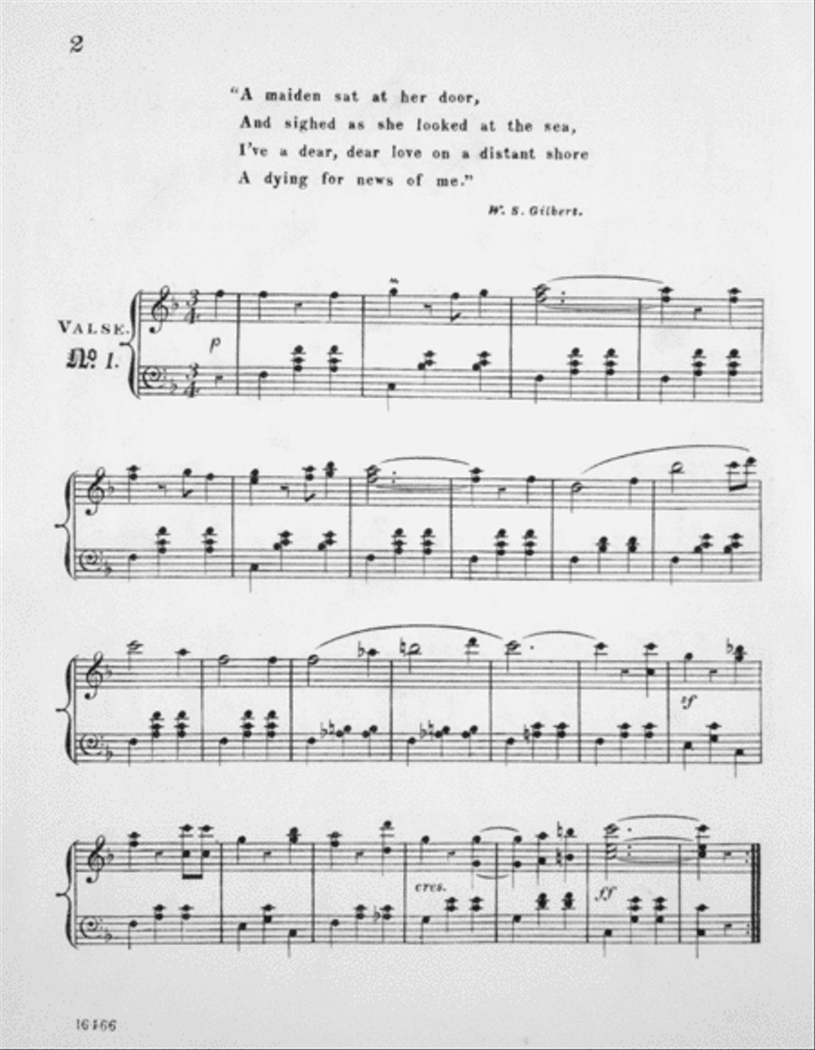 The Distant Shore Waltz on Arthur Sullivan's Popular Song. Suites de valses Piano Solo scores gallery preview page 3
