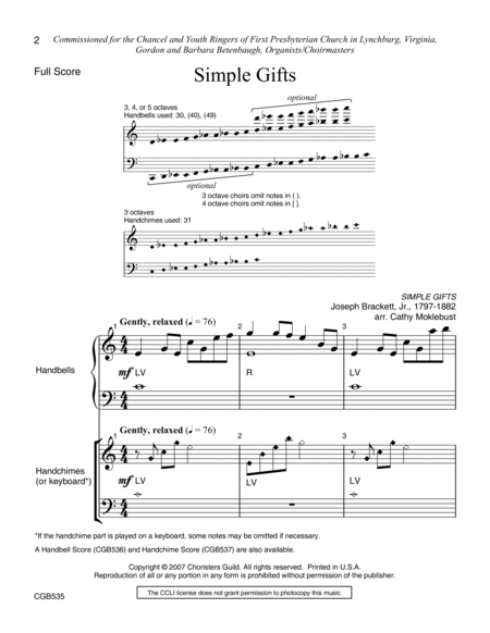 Simple Gifts - Full Score image number null