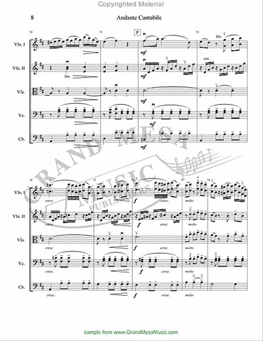 Andante Cantabile from Petite Symphony String Orchestra scores gallery preview page 9