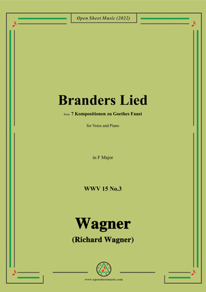 Book cover for R. Wagner-Branders Lied,WWV 15 No.3,in F Major,for Voice and Piano