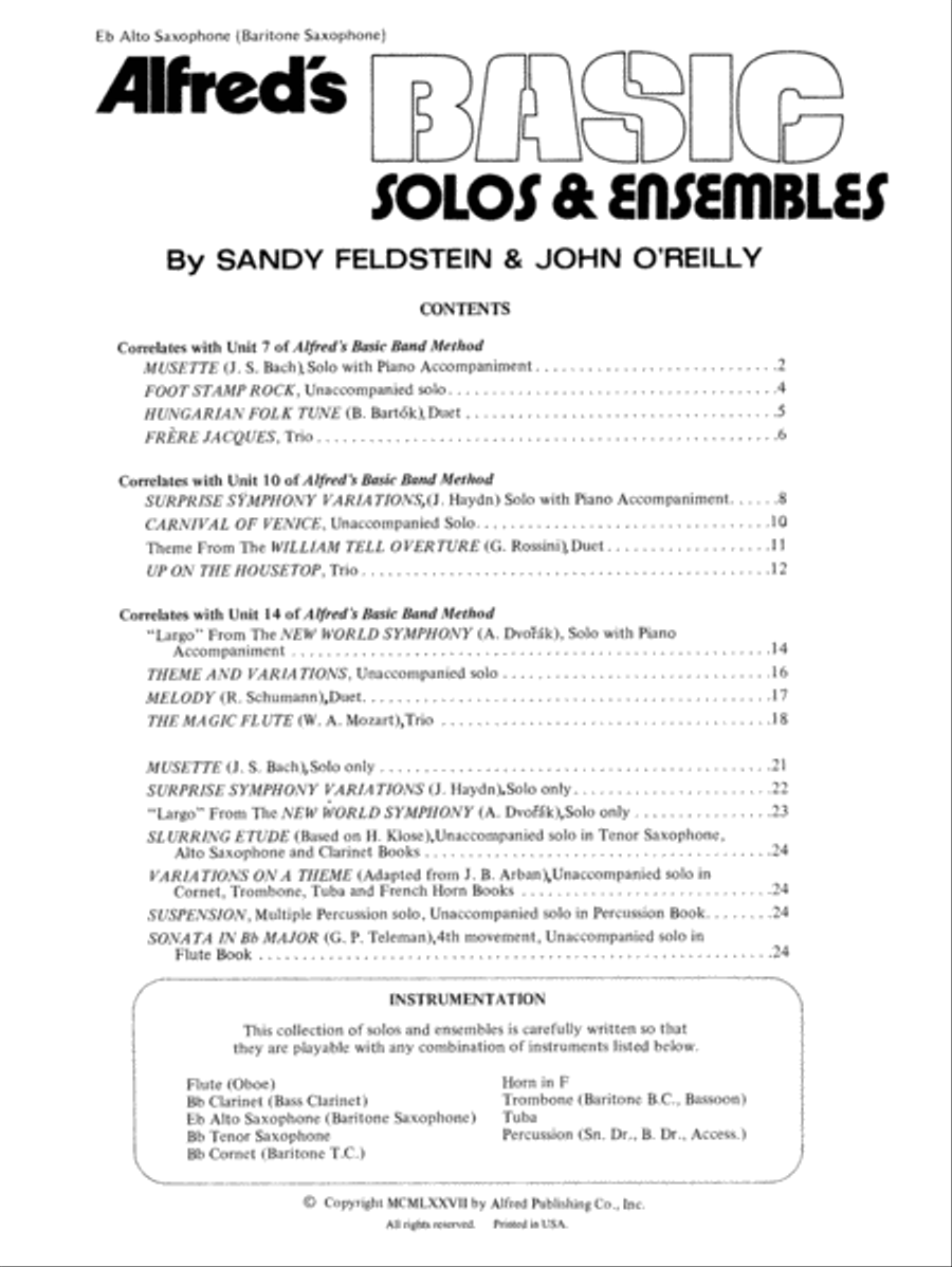 Alfred's Basic Solos and Ensembles, Book 1 Concert Band Methods scores gallery preview page 5
