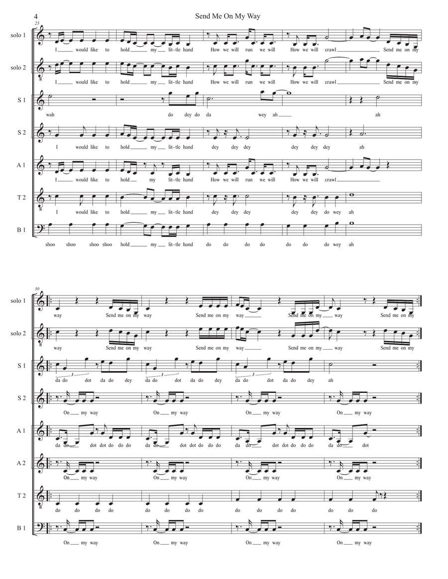 Send Me On My Way 4-Part scores gallery preview page 5