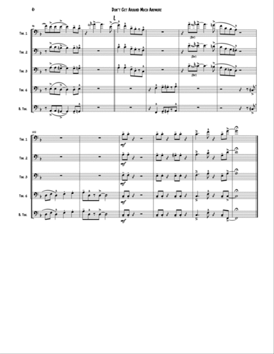Don't Get Around Much Anymore Brass Quintet scores gallery preview page 6
