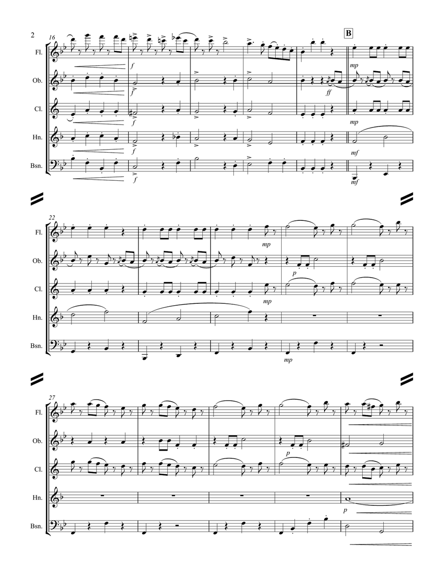 Radetzky March (for Woodwind Quintet) Woodwind Quintet scores gallery preview page 3