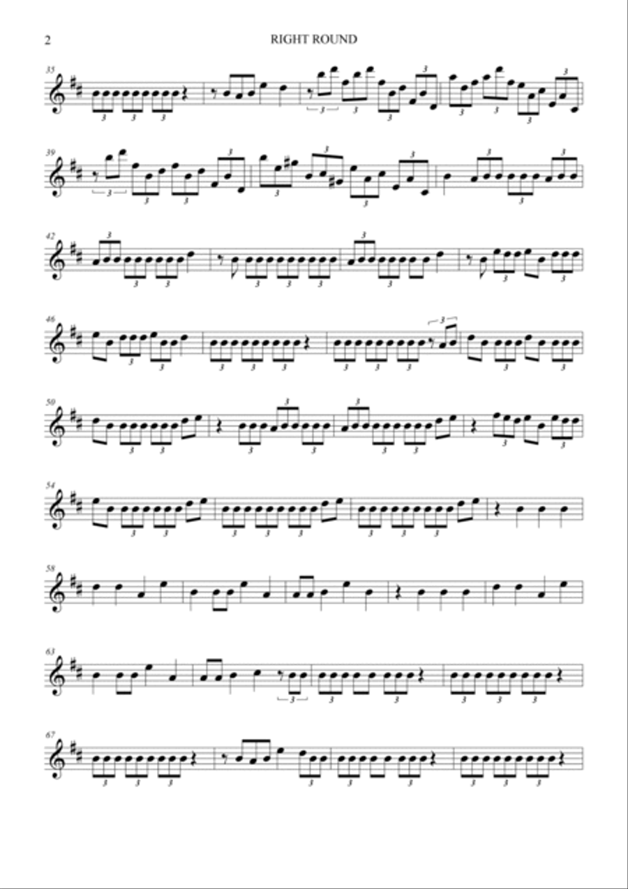 Right Round Tenor Saxophone scores gallery preview page 2